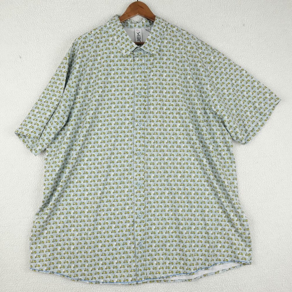 Projek Raw Shirt Mens 3XL Green Moped Graphic AOP Vented Summer Fun Performance